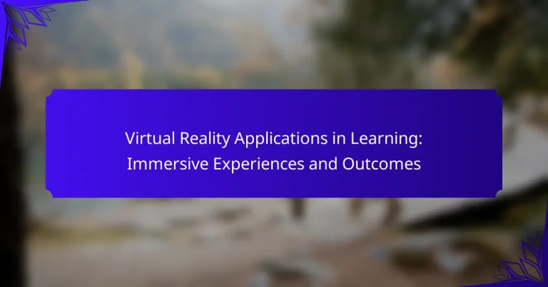 Virtual Reality Applications in Learning: Immersive Experiences and Outcomes