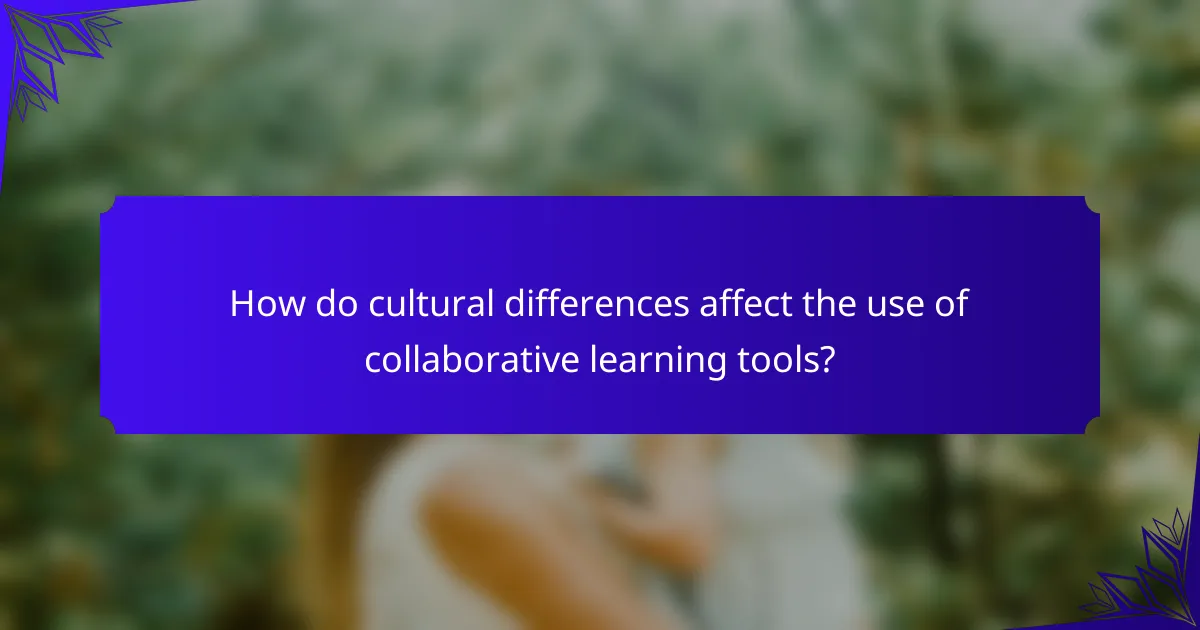 How do cultural differences affect the use of collaborative learning tools?