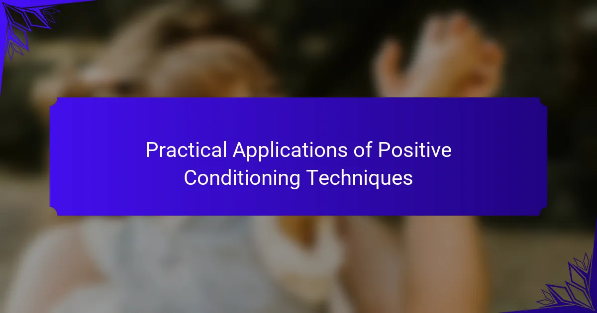 Practical Applications of Positive Conditioning Techniques