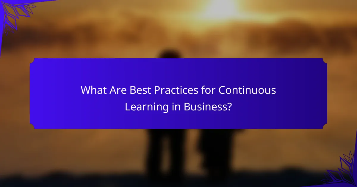 What Are Best Practices for Continuous Learning in Business?