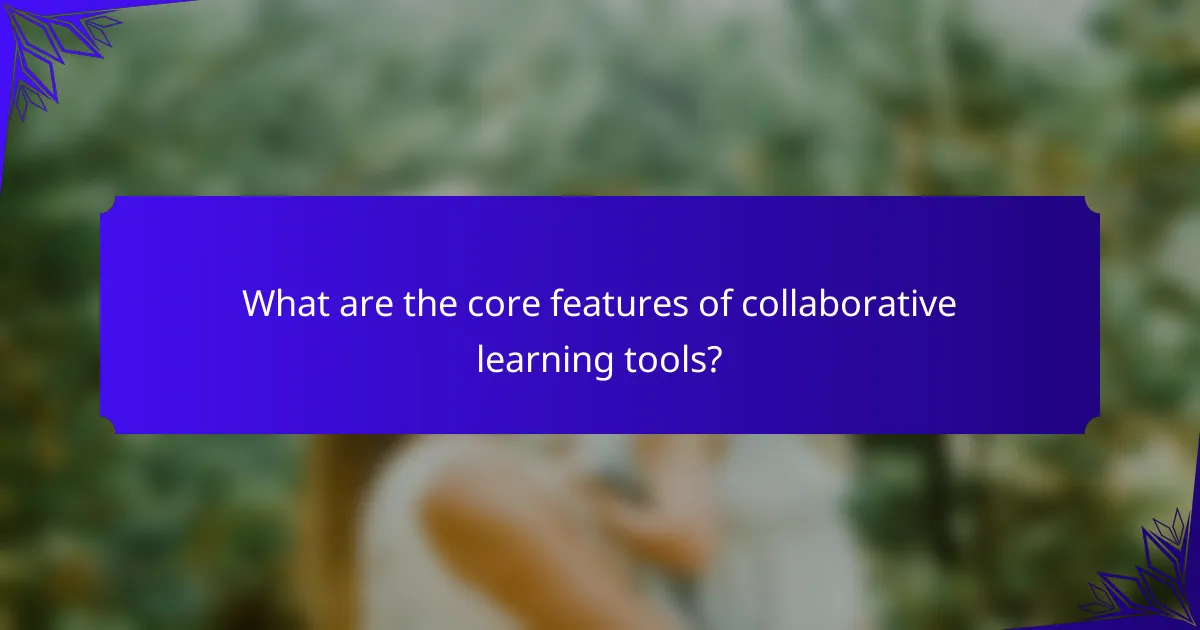 What are the core features of collaborative learning tools?
