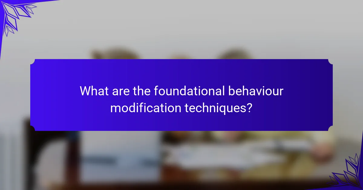 What are the foundational behaviour modification techniques?