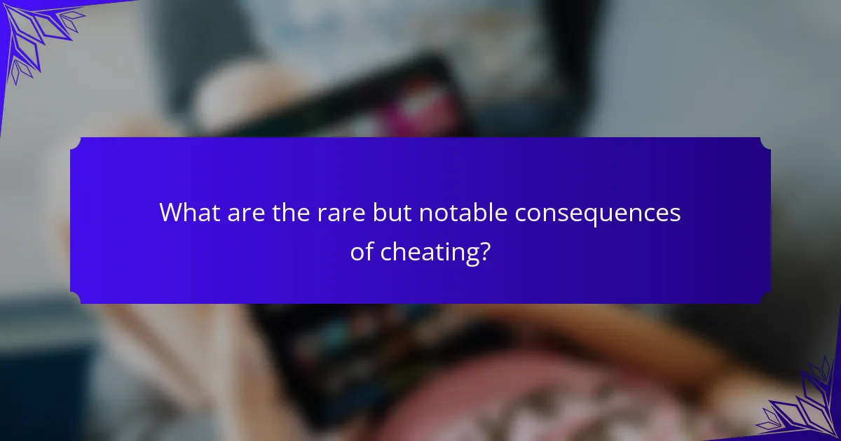 What are the rare but notable consequences of cheating?