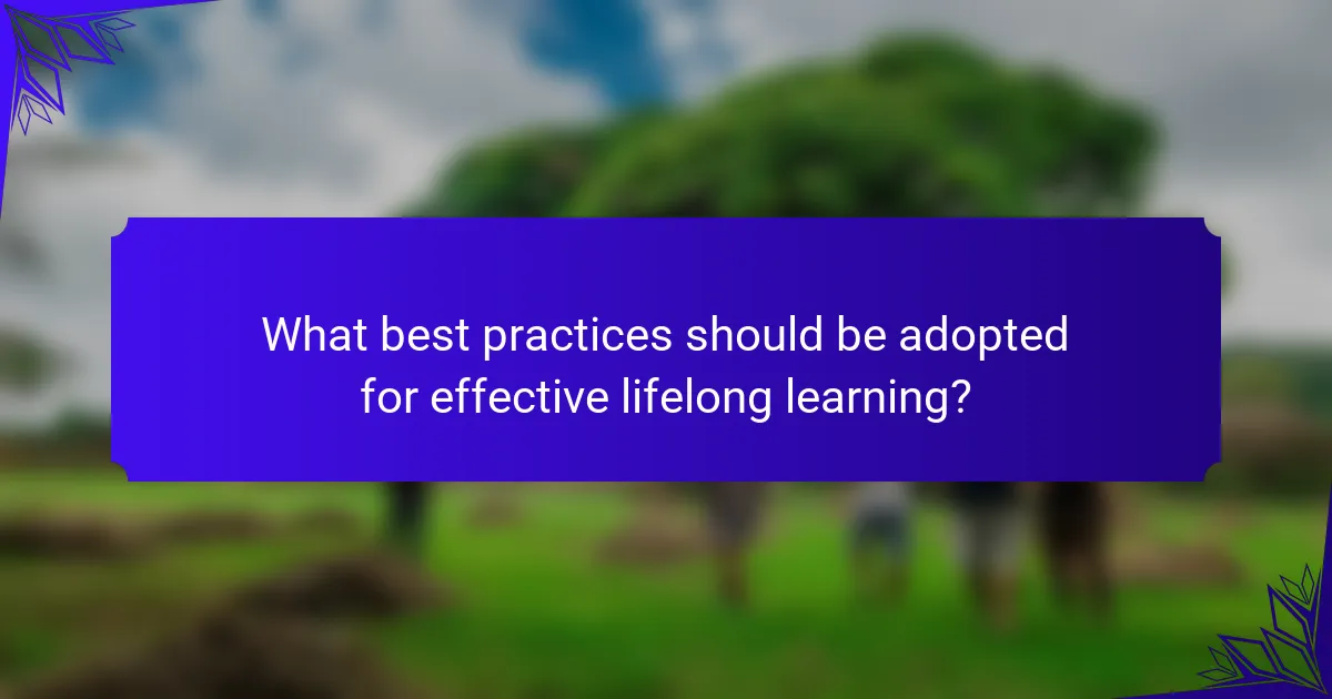 What best practices should be adopted for effective lifelong learning?