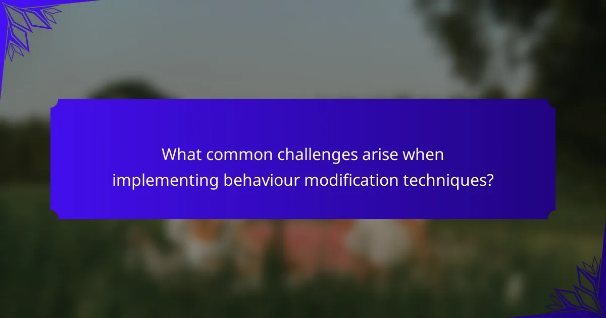 What common challenges arise when implementing behaviour modification techniques?