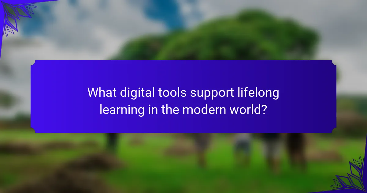 What digital tools support lifelong learning in the modern world?