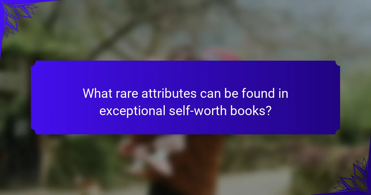 What rare attributes can be found in exceptional self-worth books?