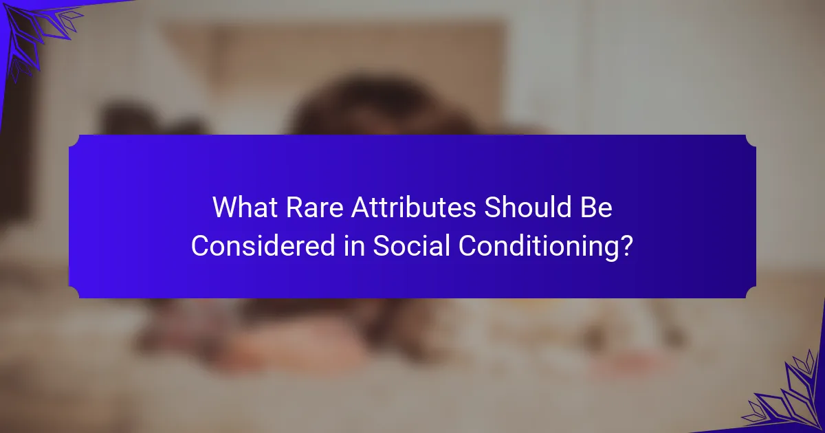 What Rare Attributes Should Be Considered in Social Conditioning?