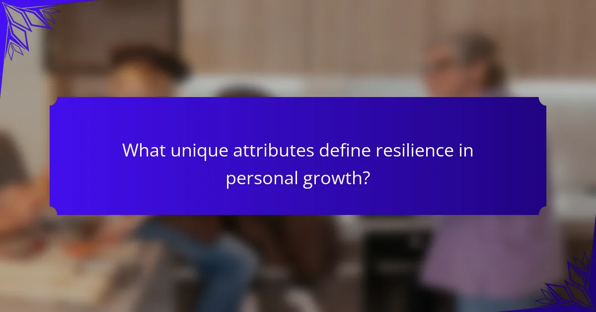What unique attributes define resilience in personal growth?