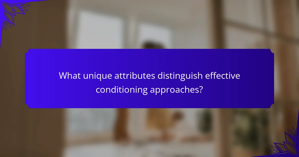 What unique attributes distinguish effective conditioning approaches?