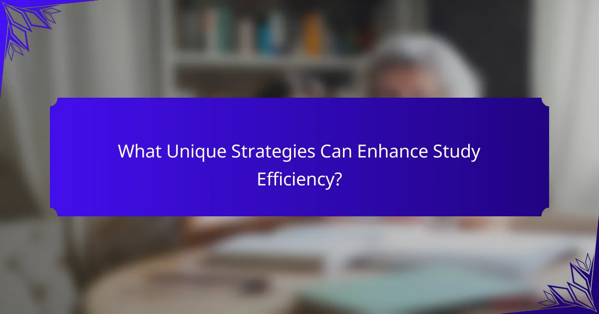 What Unique Strategies Can Enhance Study Efficiency?